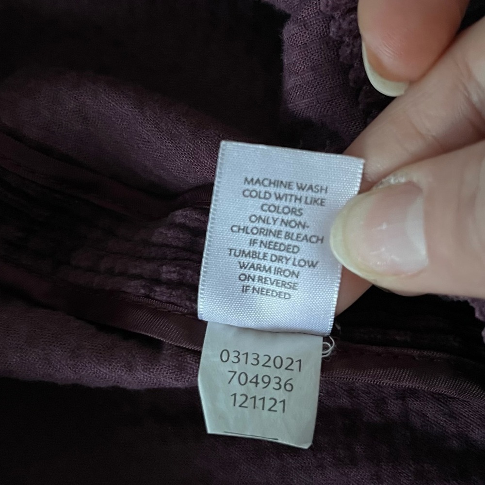 J. Jill Wide Wale Corduroy Velvet Trip Chore Jacket Coat Purple Plum Shacket - Picture 13 of 13